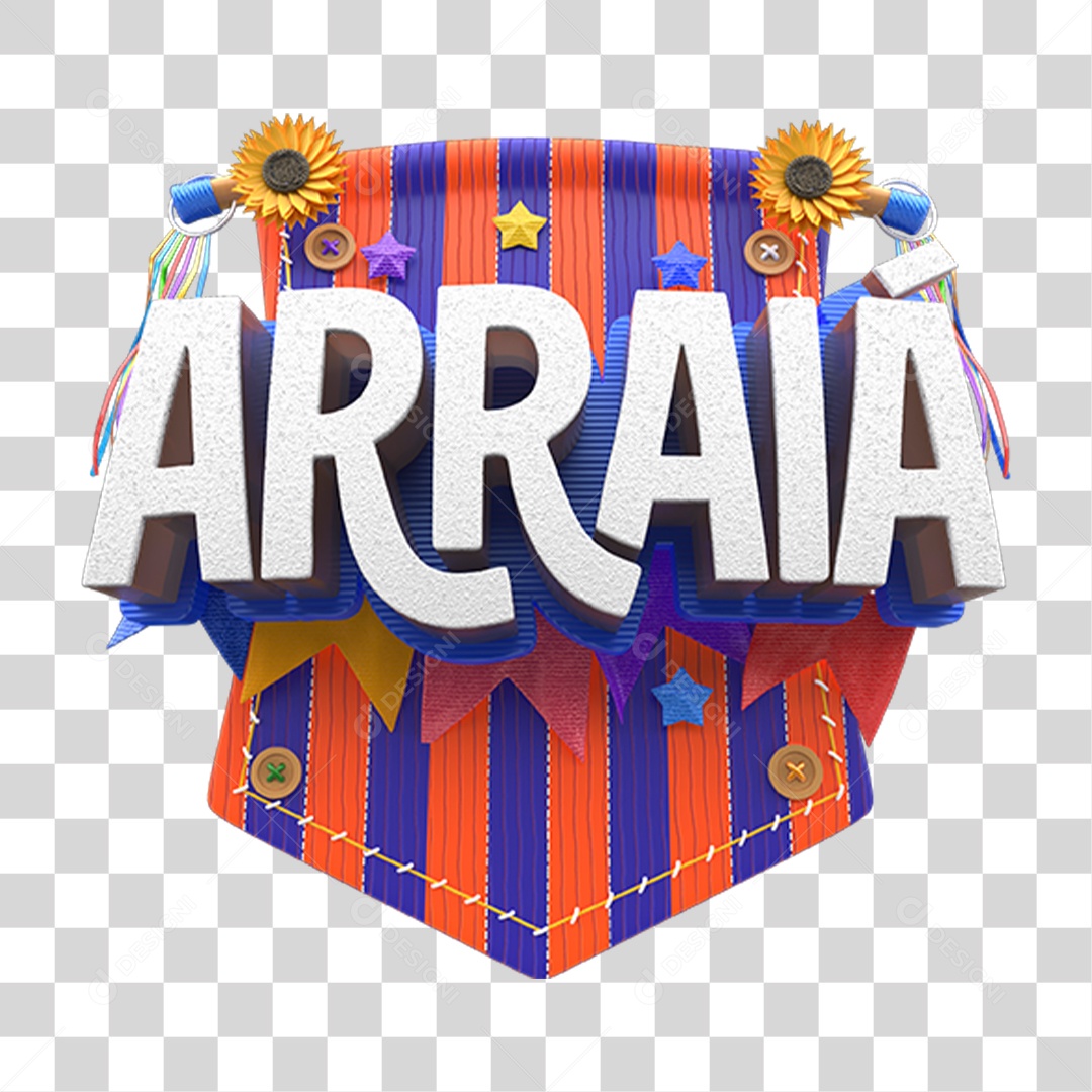 Selo 3D Arraiá PNG Transparente