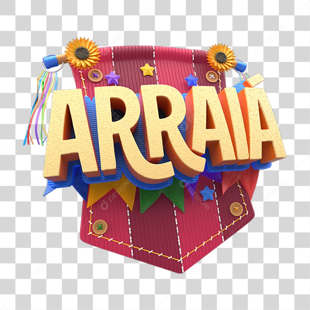 Selo 3D Arraiá PNG Transparente