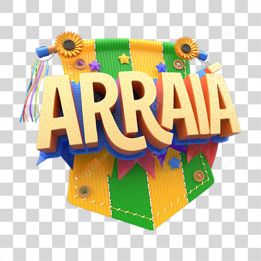 Selo 3D Arraiá PNG Transparente