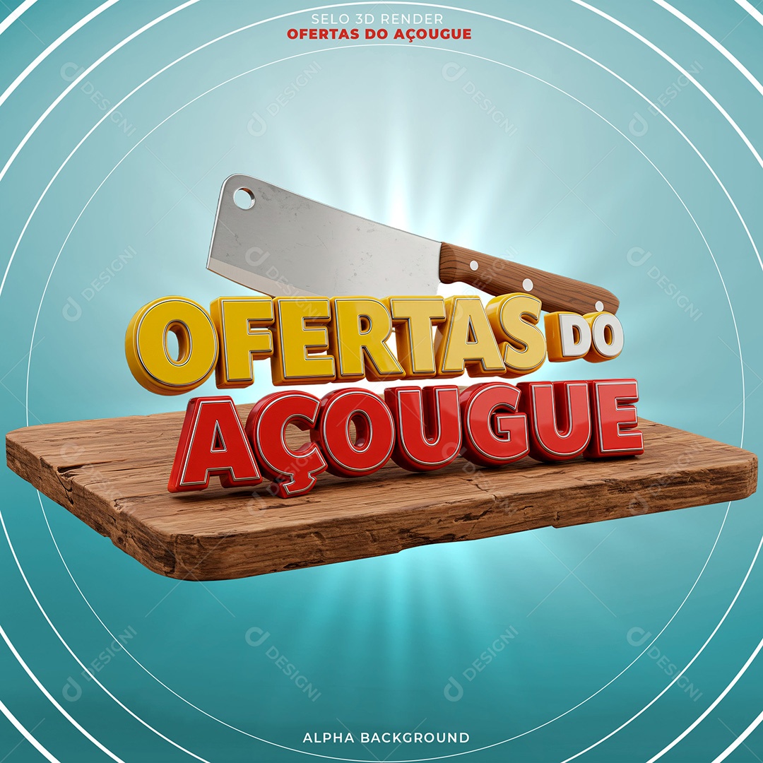 Selo 3D Ofertas de Açougue Para Composição PSD