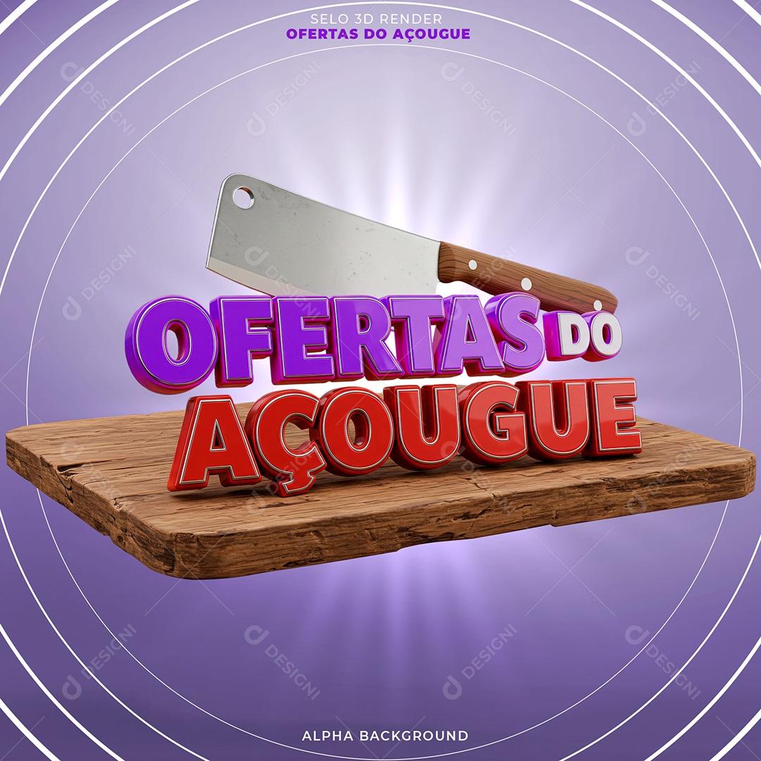 Selo 3D Ofertas de Açougue Para Composição PSD