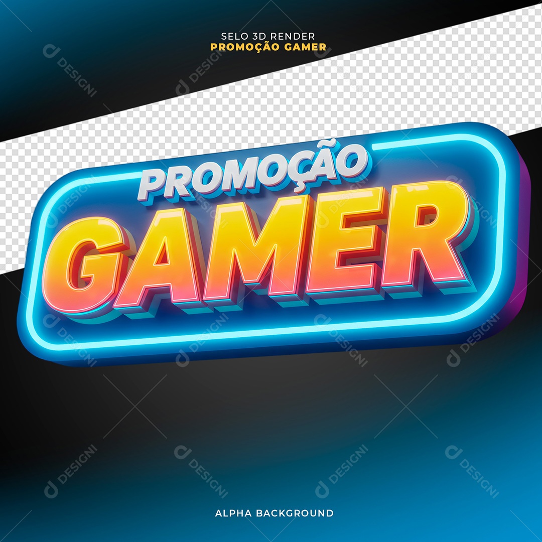 Selo 3D Promoção Gamer Para Composição PSD