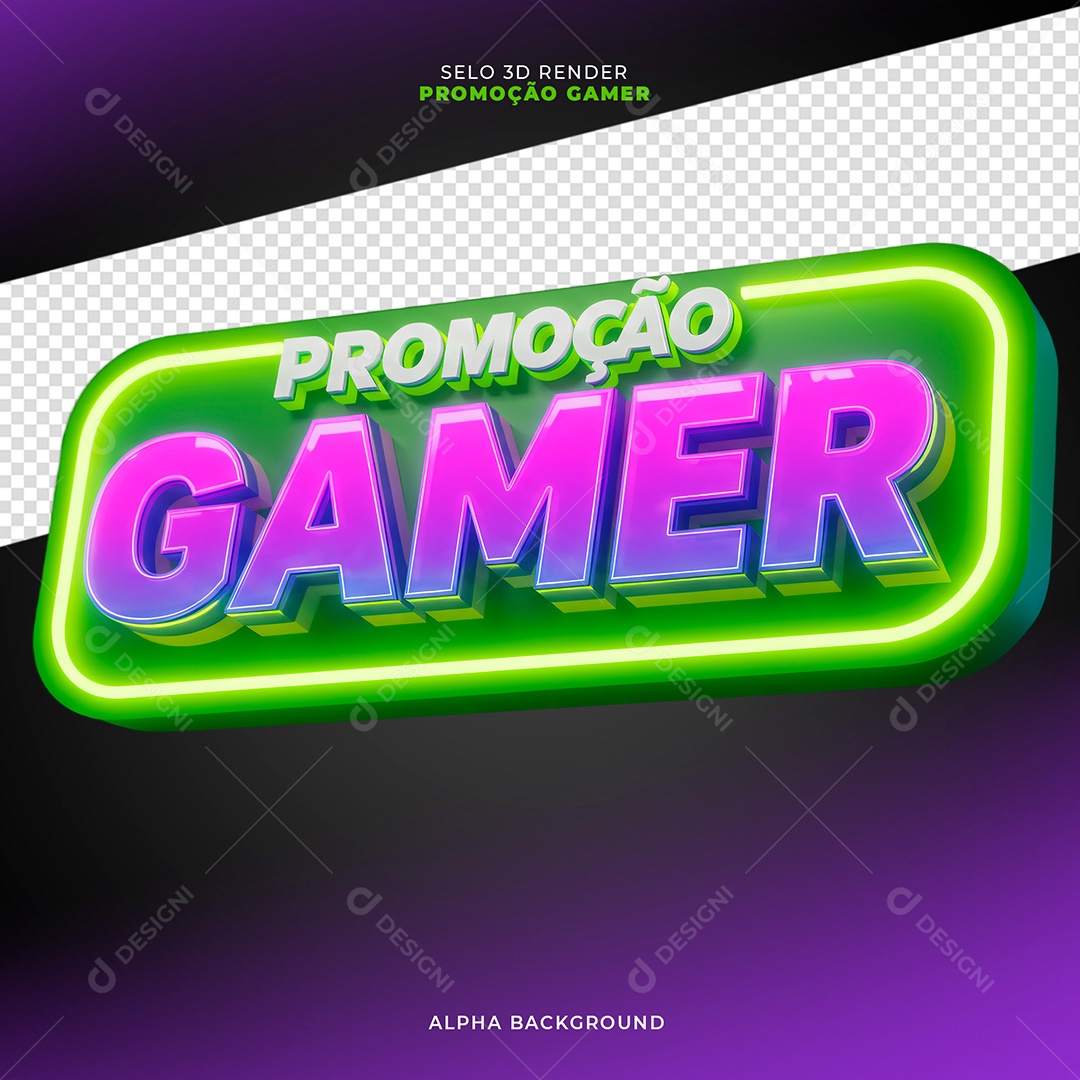 Selo 3D Promoção Gamer Para Composição PSD
