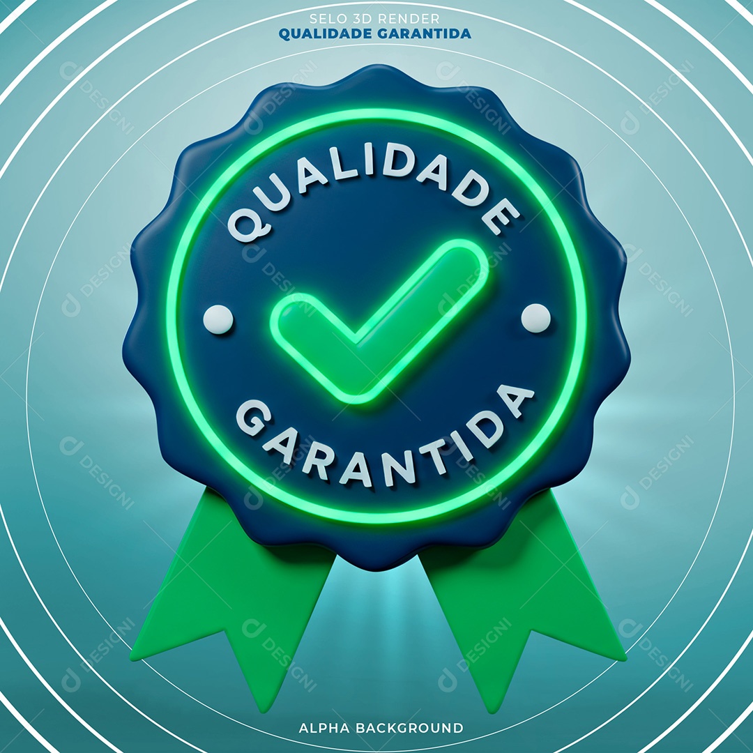 Selo 3D Qualidade Garantida para Composição PSD