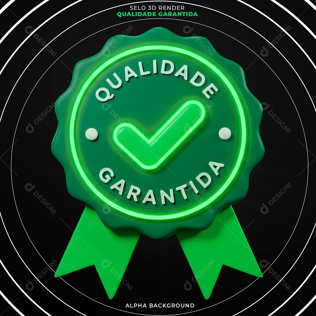 Selo 3D Qualidade Garantida  para Composição PSD