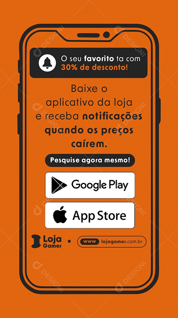 Story Loja Gamer Baixe O Aplicativo da Loja Social Media PSD Editável