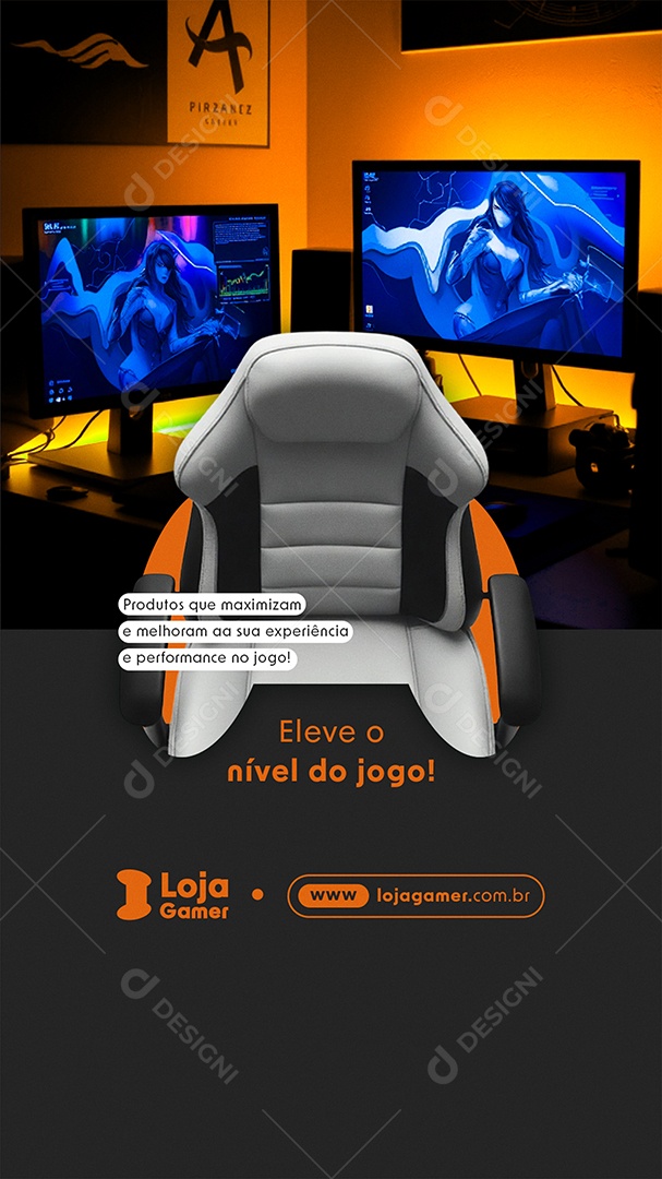 Story Loja Gamer Eleve O Nivel Do Jogo Social Media PSD Editável
