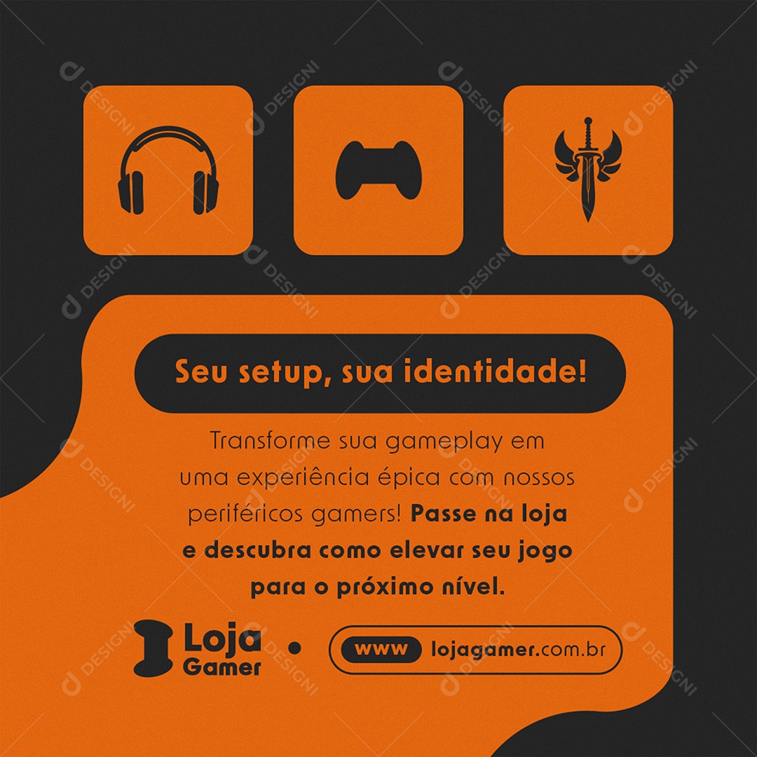 Loja Gamer Seu Setup Sua Indentidade Social Media PSD Editável