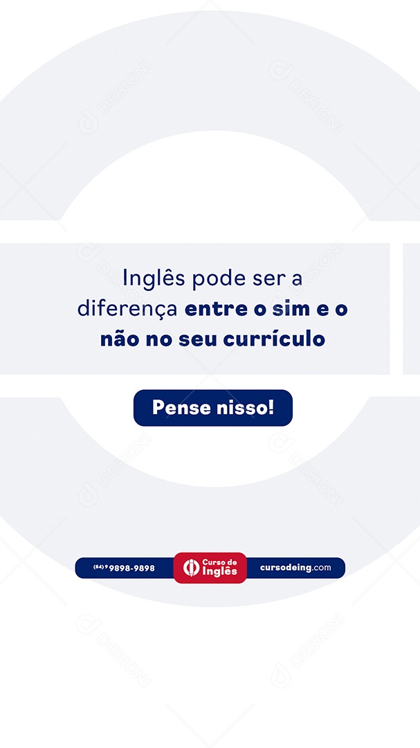 Story Escola de Idiomas Inglês Pode Ser A Diferença Social Media PSD Editável