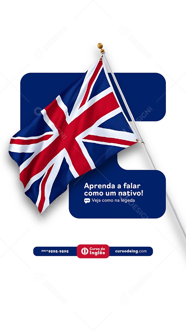 Story Escola de Idiomas Aprenda a Falar Como Nativo Social Media PSD Editável