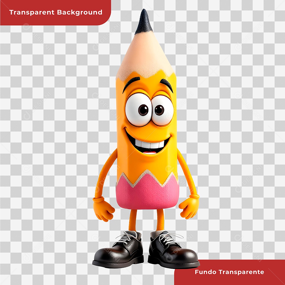 Lápis Elemento 3D Para Composição PSD