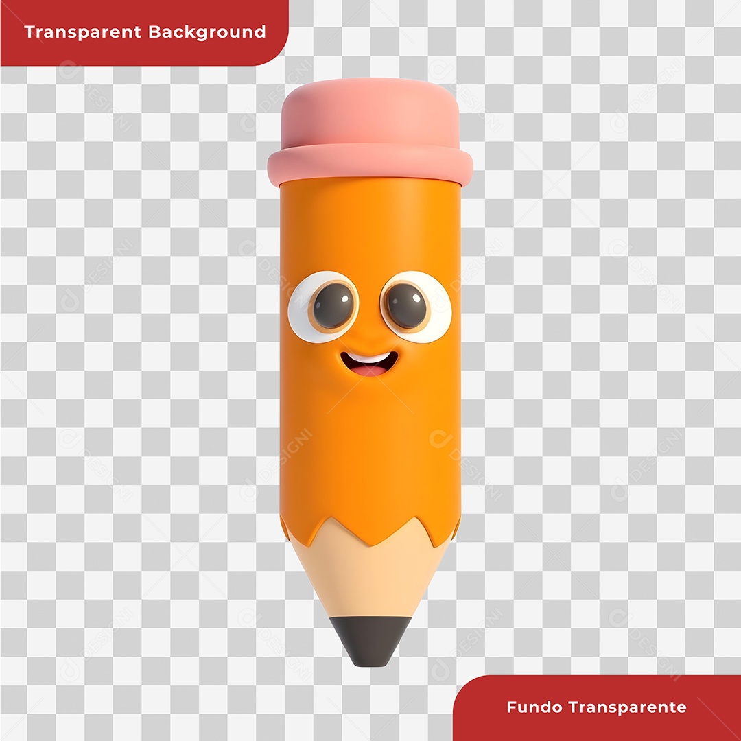 Lápis Elemento 3D Para Composição PSD