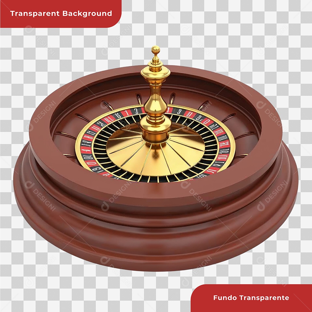 Roleta de Cassino Elemento 3D Para Composição PSD