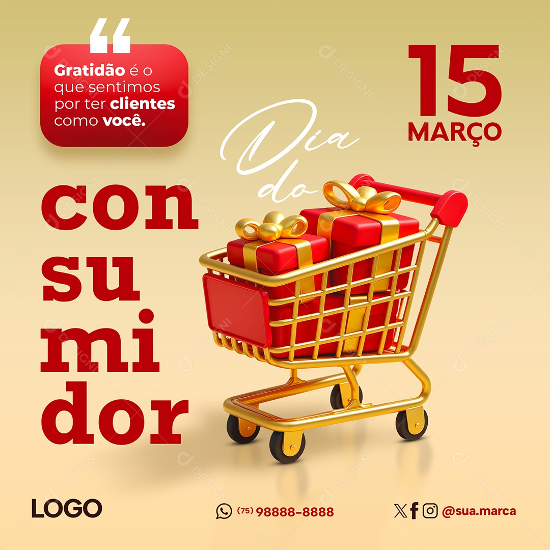 Feliz Dia do Consumidor 15 de Março Social Media PSD Editável