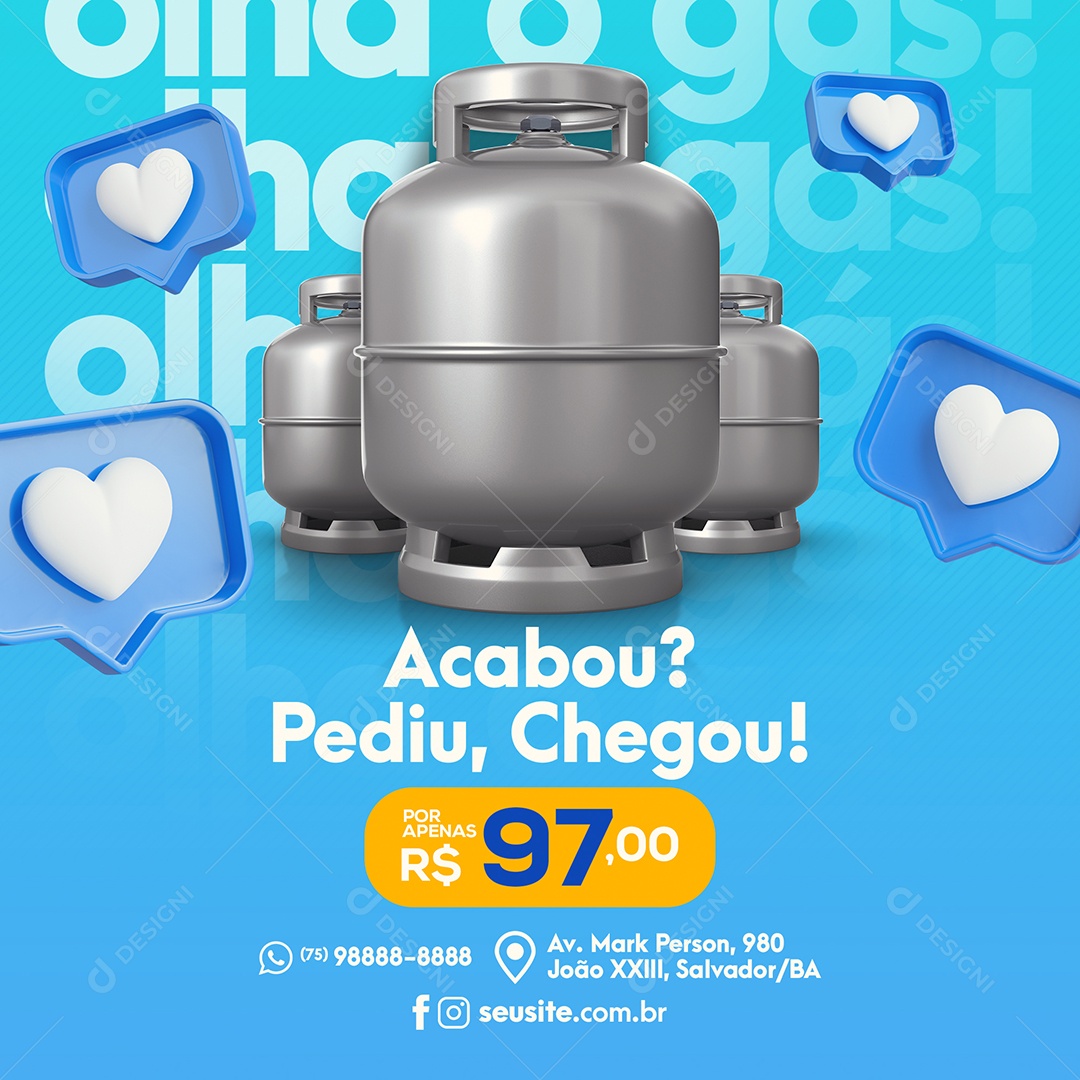 Post Empresa de Gás PSD Editável