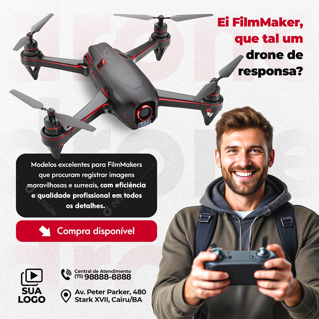 Post Loja de Drones Social Media PSD Editável