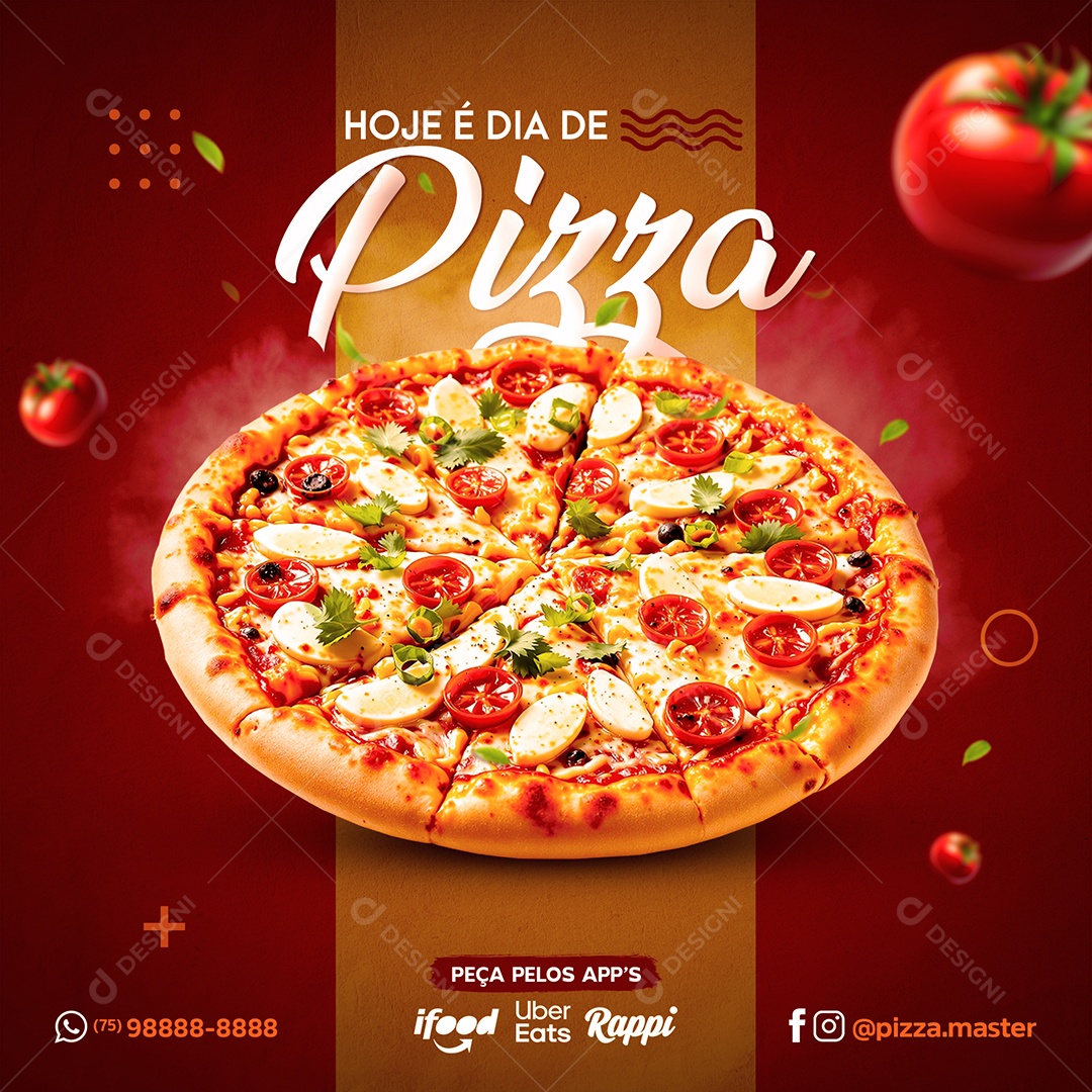 Post Pizzaria Social Media PSD Editável