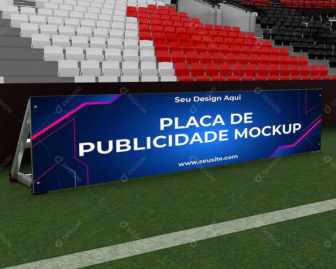 Mockup Placa de Publicidade PSD Editável