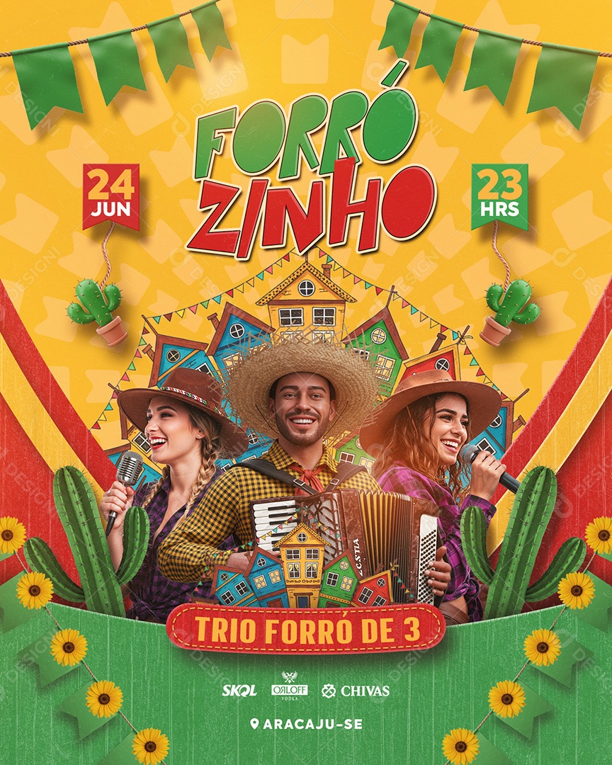 Flyer Forró Zinho Social Media Feed PSD Editável