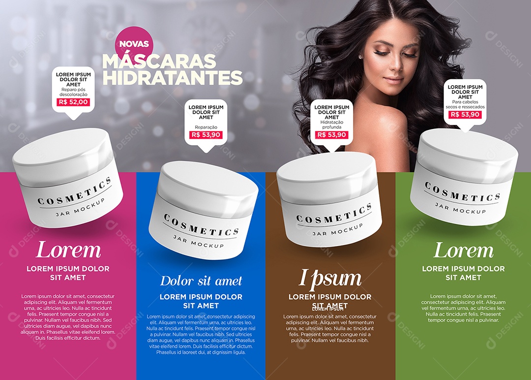 Cosméticos Máscaras Hidratantes Social Media PSD Editável