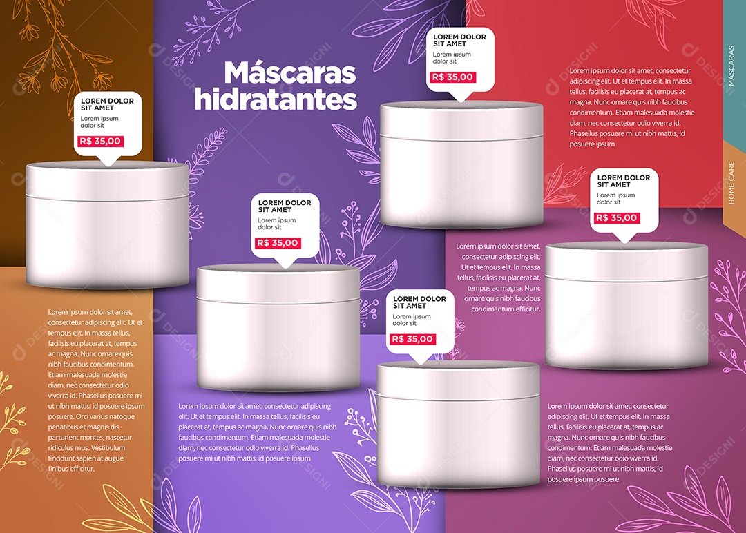 Cosméticos Máscaras Hidratantes Social Media PSD Editável