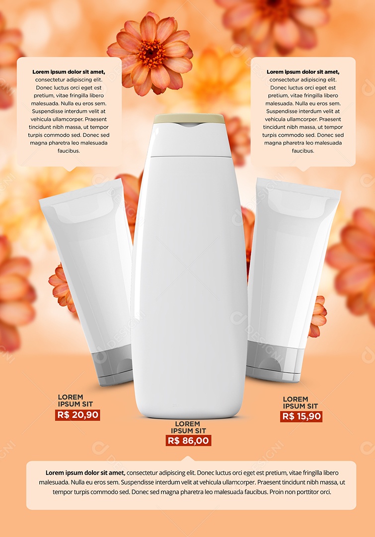 Cosméticos Kit Lorem Ipsum Social Media PSD Editável