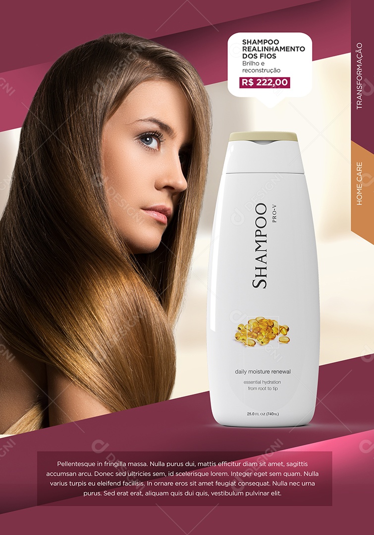 Cosméticos Shampoo Lorem Ipsum Social Media PSD Editável