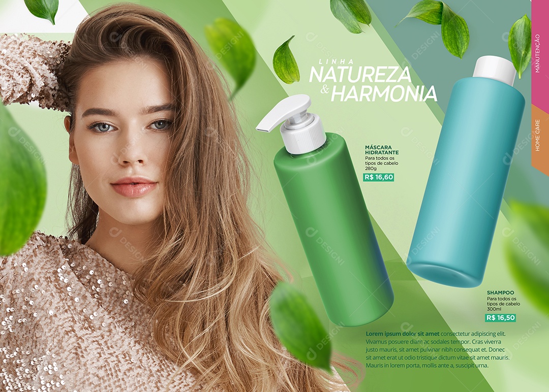 Cosméticos Linha Natureza e Harmonia Social Media PSD Editável