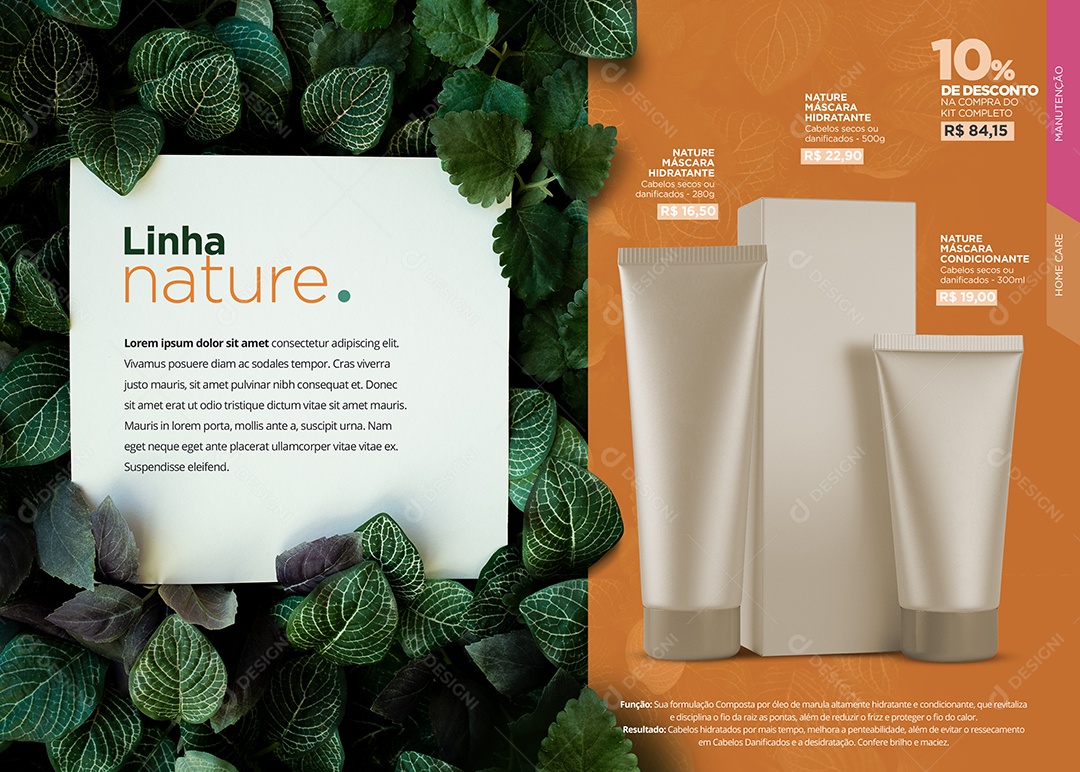 Cosméticos Linha Natureza Lorem Ipsum Social Media PSD Editável