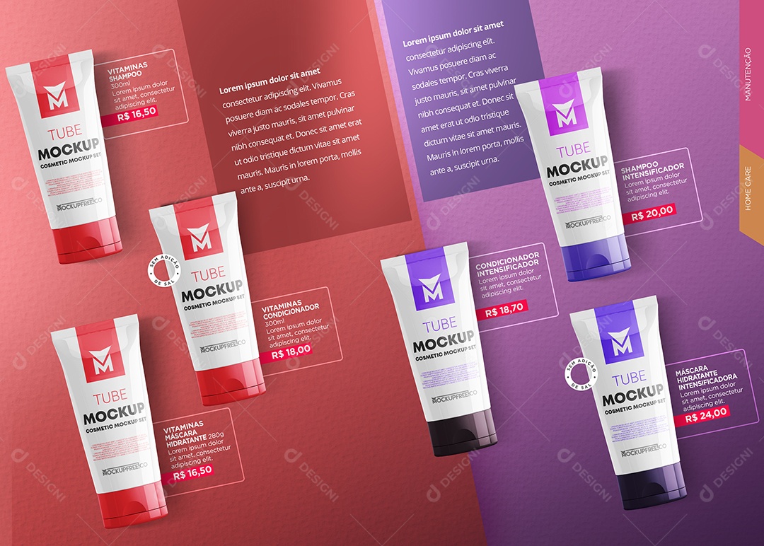 Cosméticos Linha Lorem Ipsum Social Media PSD Editável