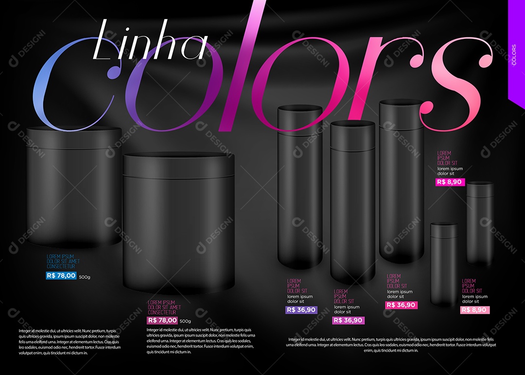 Cosméticos Linha Cores Social Media PSD Editável