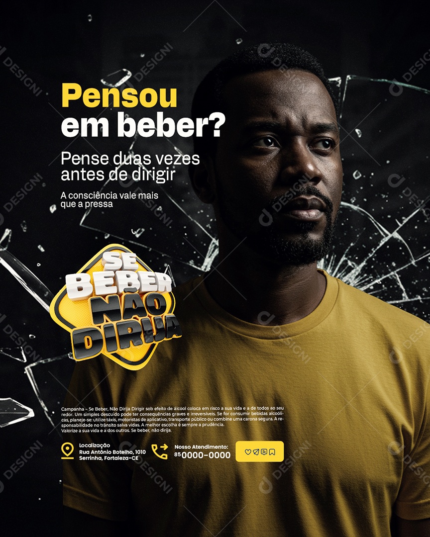 Se Beber Não Dirija Pensou em Beber Social Media PSD Editável
