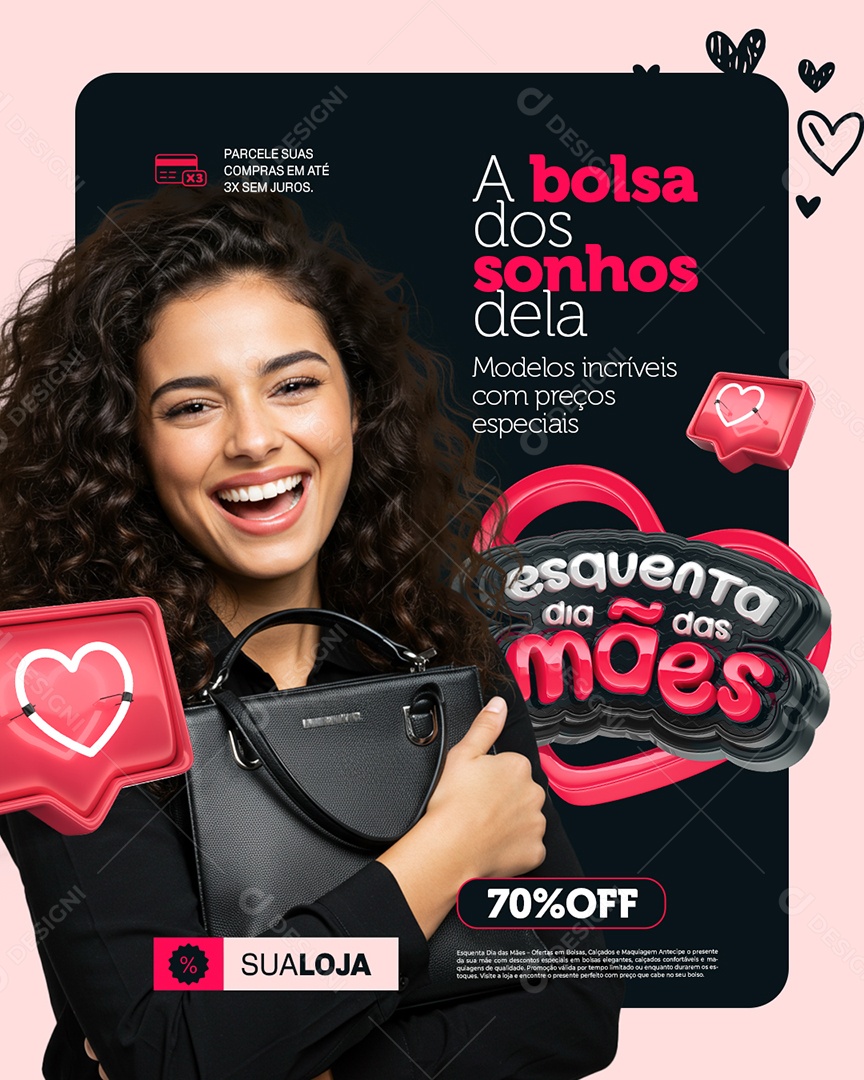 Esquenta Dia das Mães Loja A Bolsa A Bolsa dos Sonhos Dela Social Media PSD Editável