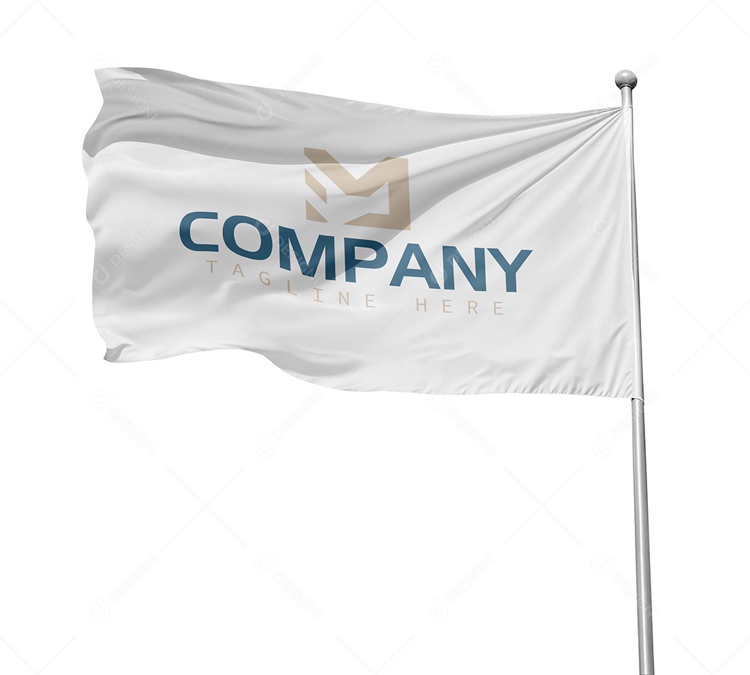 Mockup de Bandeira PSD Editável