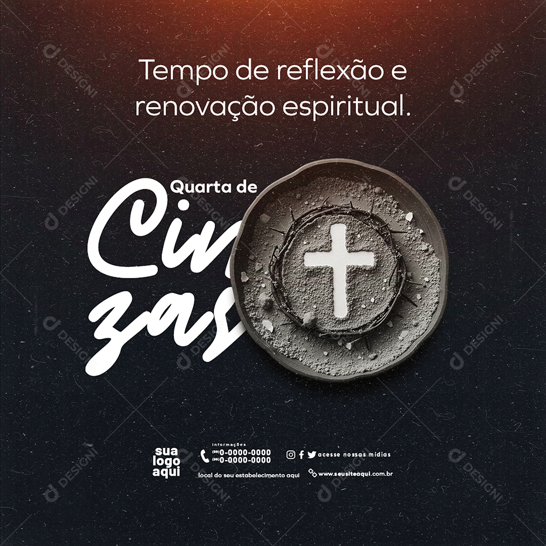 Quarta Feira de Cinzas Social Media PSD Editável
