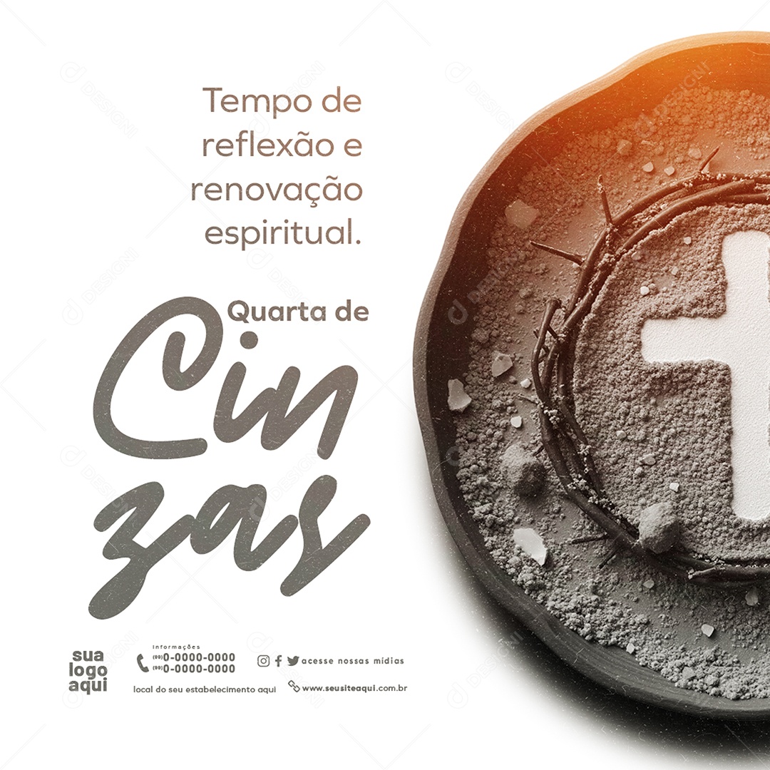 Quarta Feira de Cinzas Social Media PSD Editável