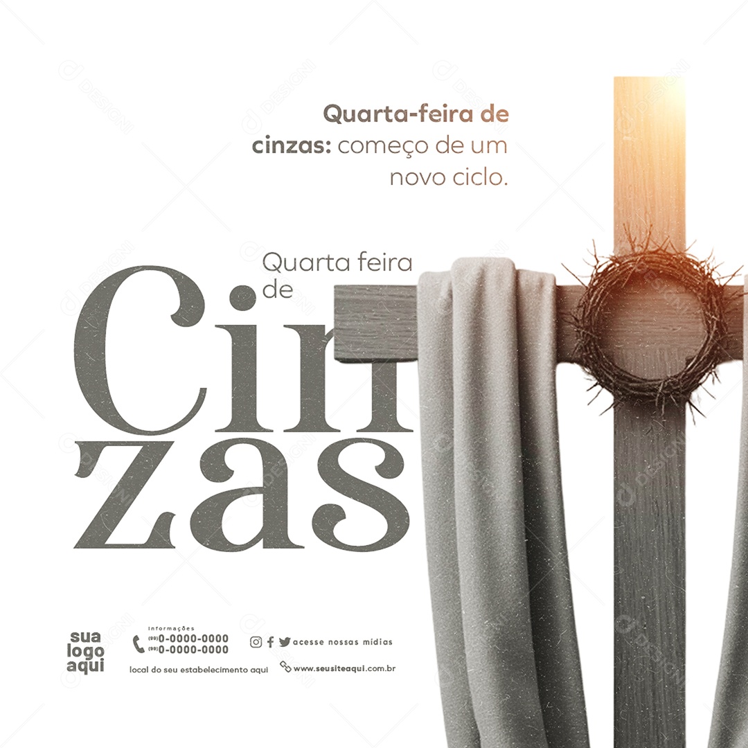 Quarta Feira de Cinzas Social Media PSD Editável