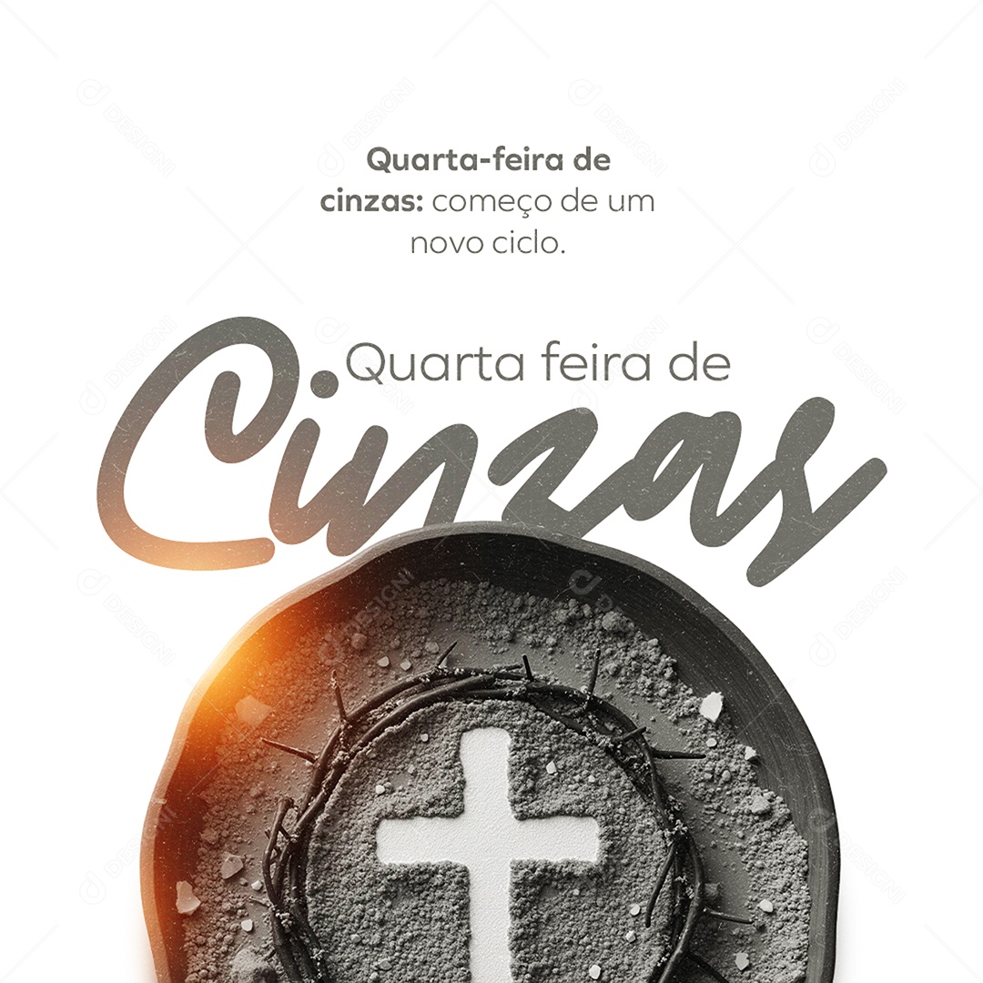 Quarta Feira de Cinzas Social Media PSD Editável