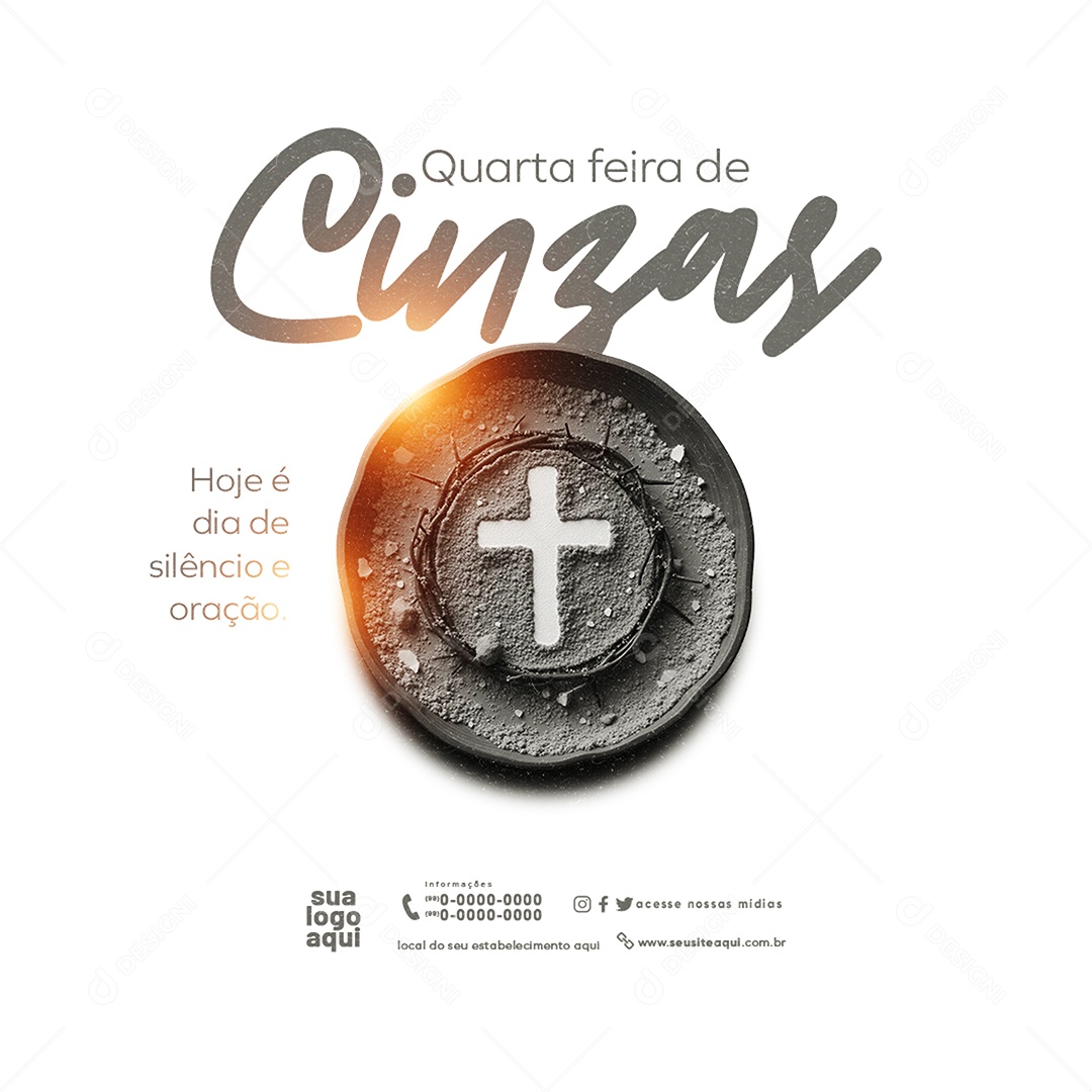 Quarta Feira de Cinzas Social Media PSD Editável