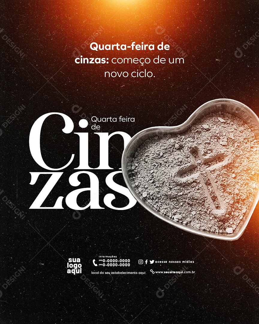Quarta Feira de Cinzas Social Media PSD Editável