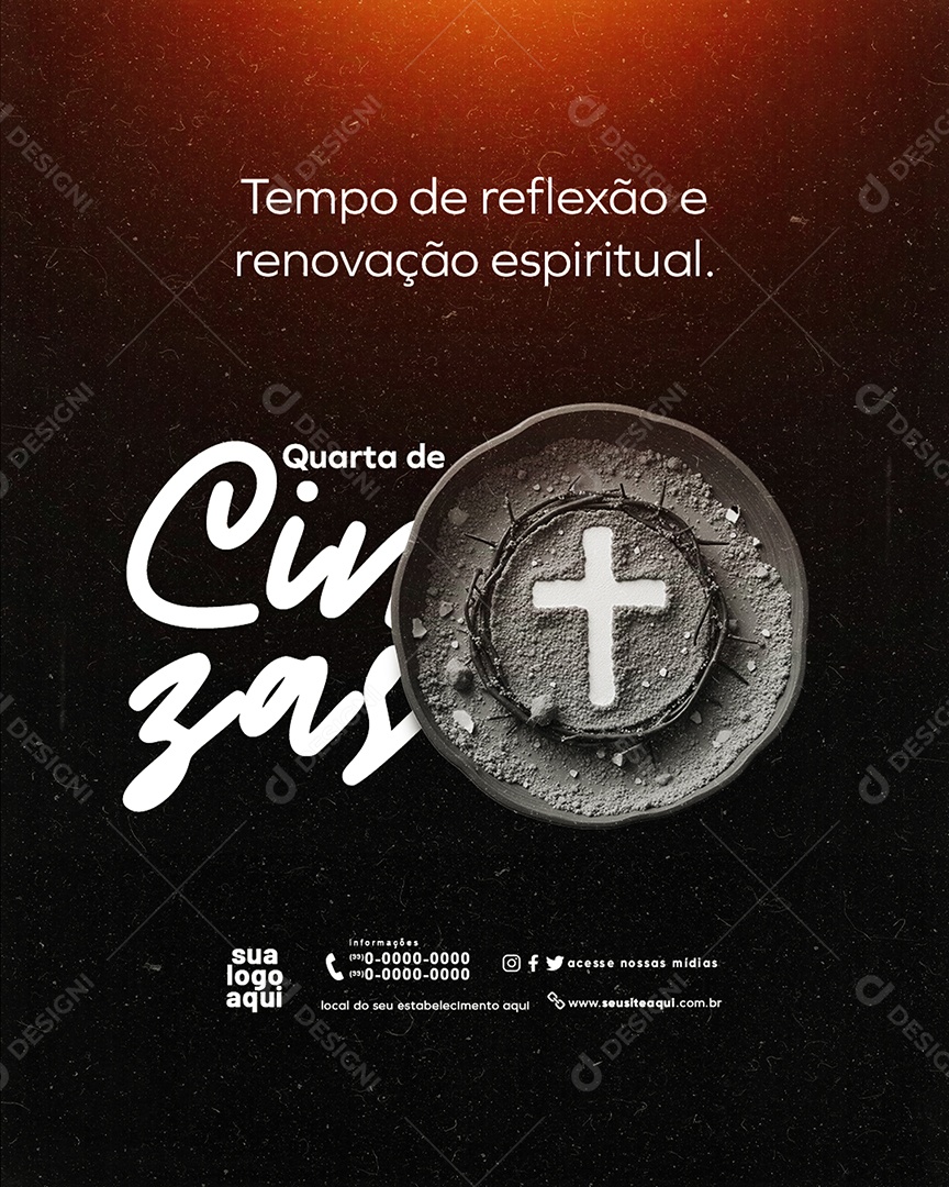 Quarta Feira de Cinzas Social Media PSD Editável