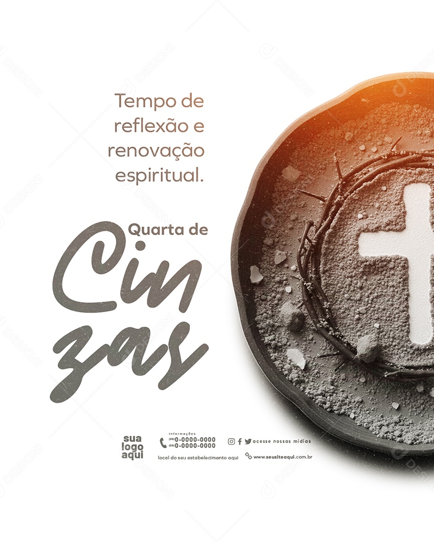 Quarta Feira de Cinzas Social Media PSD Editável