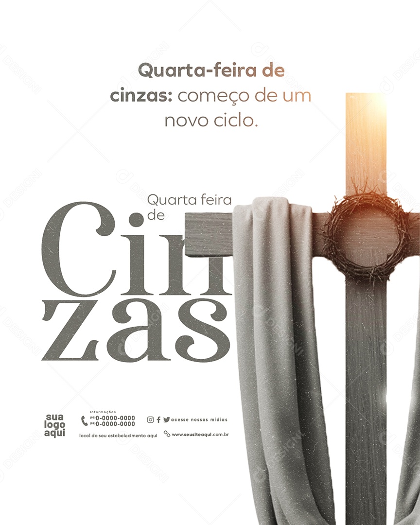 Quarta Feira de Cinzas Social Media PSD Editável