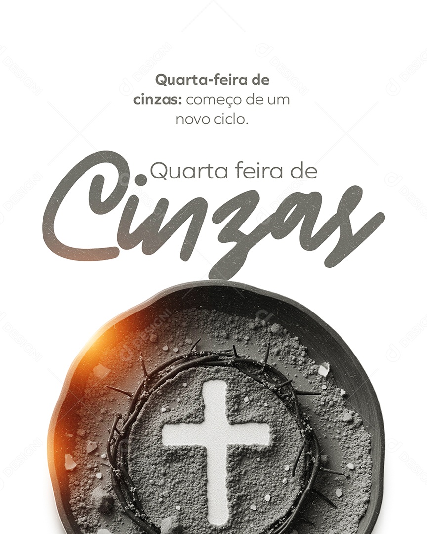 Quarta Feira de Cinzas Social Media PSD Editável
