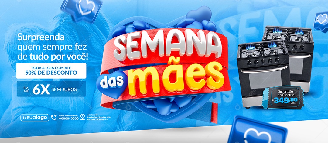 Banner Loja de Eletrodomésticos Fogão Social Media PSD Editável