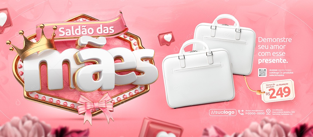 Banner Saldão das Mães Loja de Bolsas Social Media PSD Editável