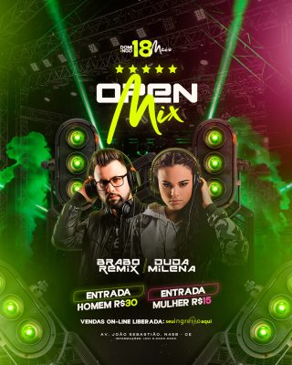 Flyer Open Mix Social Media PSD Editável