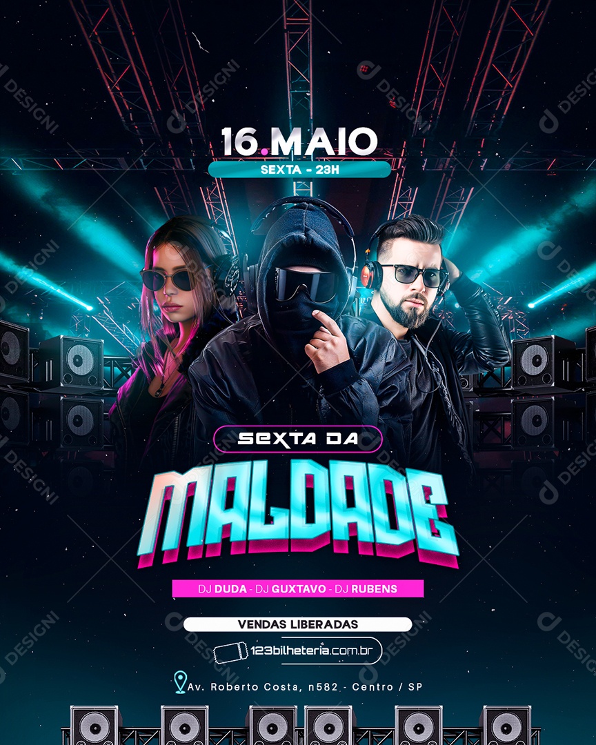Flyer Sexta da Maldade Social Media PSD Editável