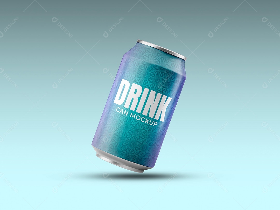 Lata Mockup Refrigerante Cerveja Suco Refrescante Celebrar PSD Editável