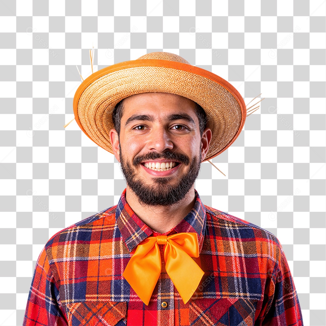 Homem com Roupa Junina PNG Transparente